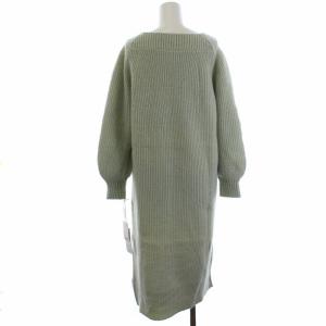 Diagram GRACE CONTINENTAL 18AW ニットワンピース チュニック 長袖 ウール ナイロン アルパカ 36 ライトグリーン