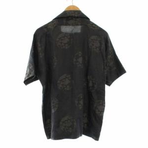 Yohji Yamamoto +NOIR リネン花柄チャイナブラウス シルク 3 グレー