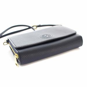 TORY BURCH レザーショルダーバッグ ネイビー
