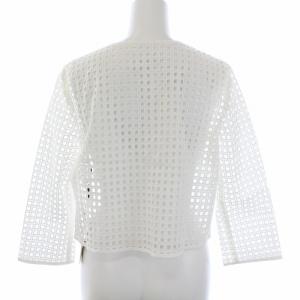 OLD ENGLAND ノーカラーカーディガンジャケット 36 ホワイト