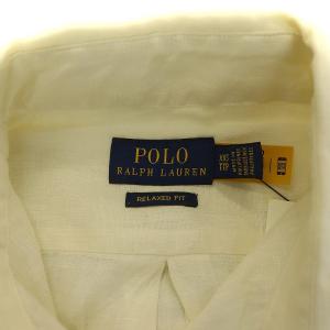 POLO RALPH LAUREN リラックスド フィット ブラウス シャツ 長袖 リネン XXS アイボリー