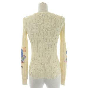 POLO RALPH LAUREN サマーニット 長袖 ケーブル パッチワーク XXS アイボリー