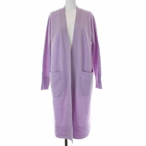 ラクーンカシミヤロングカーディガン F ライトパープル