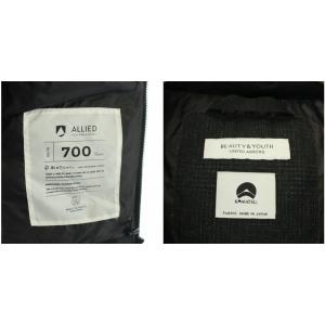BEAUTY&YOUTH UNITED ARROWS 小松マテーレ TWダウンジャケット ジップアップ チェック S ブラック