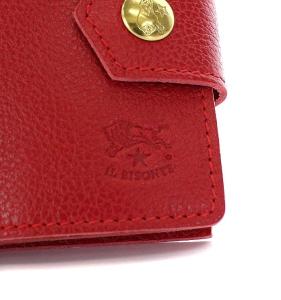 IL BISONTE 二つ折り財布 レザー 牛革 レッド
