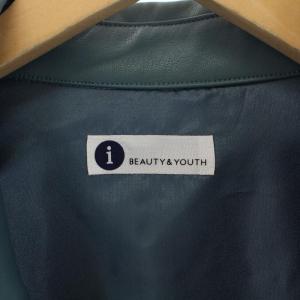 BEAUTY&YOUTH UNITED ARROWS 1225-604-9420 フェイクレザーCPOジャケット M ブルー 