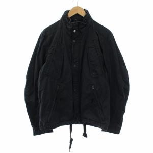 ジャケット ジップアップ ブルゾン ミリタリー L ブラック