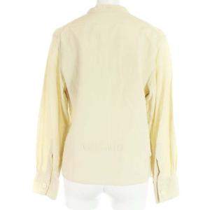 MARGARET HOWELL 18AW ブラウス シャツ バンドカラー コットン シルク混 長袖 1 ベージュ