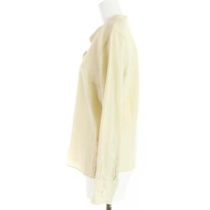 MARGARET HOWELL 18AW ブラウス シャツ バンドカラー コットン シルク混 長袖 1 ベージュ