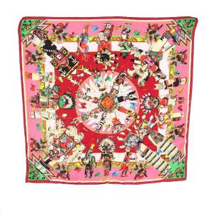 カレ90 カチナ インディアンの守り神 スカーフ 赤