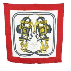 カレ90 BRIDES DE GALA ブリッド・ドゥ・ガラ スカーフ 絹 シルク ホワイト