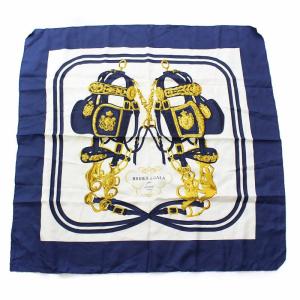 BRIDES DE GALA スカーフ ストール シルク ネイビー 白 ホワイト