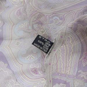 ETRO ストール フリンジ シルク ペイズリー柄 パープル