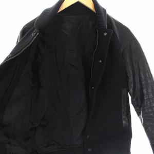 LITHIUM HOMME シンサレート ジャケット スタジャン スタジアムジャンパー 袖レザー 中綿 アウター 42 XS 黒 ブラック