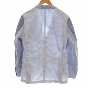 LANVIN en Bleu 21SS テーラードジャケット シングル 3B 背抜き ストライプ サイドベンツ 46 ブルー