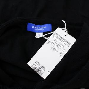 BLUE LABEL CRESTBRIDGE ニット 長袖 ウール フード チェックリボン38 M ブラック タグ付き
