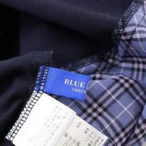 BLUE LABEL CRESTBRIDGE サイドリボンチェック切替ロングワンピース 36 ネイビー