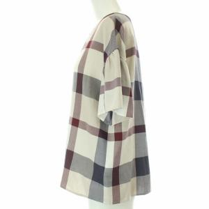 BLUE LABEL CRESTBRIDGE チェック柄バックリボンブラウス 38 ネイビー