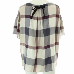 BLUE LABEL CRESTBRIDGE チェック柄バックリボンブラウス 38 ネイビー