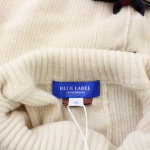BLUE LABEL CRESTBRIDGE チェックハイネックプルオーバーニットセーター 38 アイボリー
