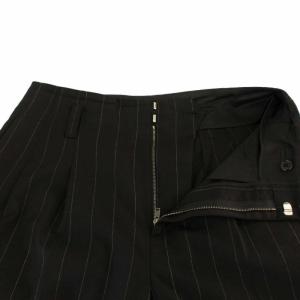 MARGARET HOWELL 20SS テーパードパンツ スラックス ストライプ センタープレス 3 ブラック