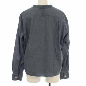MARGARET HOWELL 20AW シャツ ハイネック 長袖 薄手 3 ブルー