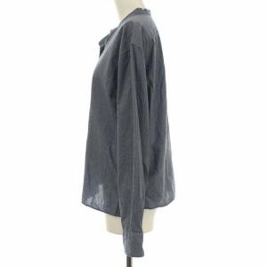 MARGARET HOWELL 20AW シャツ ハイネック 長袖 薄手 3 ブルー