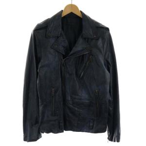 DIESEL BLACK GOLD ライダースジャケット ダブル レザー 46 ブラック