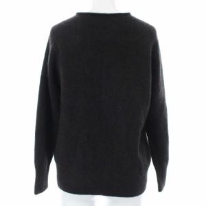 MARGARET HOWELL 2017 ニット セーター ラウンドネック 長袖 ハイゲージ ウール カシミヤ混 2 ダークブラウン