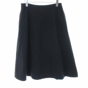 MARGARET HOWELL 18AW スカート ロング ミモレ フレア ウール 3 L ブラック