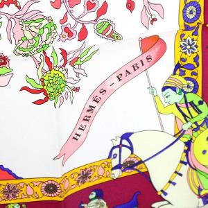 HERMES Fantaisies indiennes 眩惑のインド カレ90 スカーフ 絹 シルク100％ マルチカラー