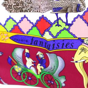 HERMES Fantaisies indiennes 眩惑のインド カレ90 スカーフ 絹 シルク100％ マルチカラー
