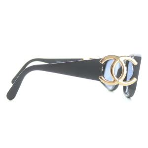 CHANEL サングラス ココマーク スクエア セルフレーム ブラック ゴールド 02461 90405 D OH