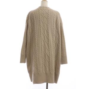 SHIPS ハミルトンダブルケーブルカーディガン ニット ロング 前開き 長袖 ウール ベージュ