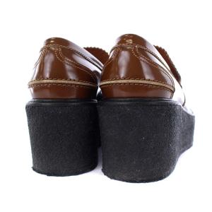 CELINE フィービー期 バルキー タッセル ローファー ウェッジソール 厚底 ラバーソール 36 ブラウン