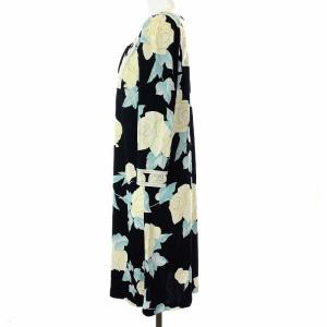 LEONARD FASHION ワンピース 花柄 34 ネイビー