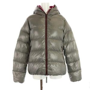 THIA ダウンジャケット ナイロン ジップアップ フード 42 グレー
