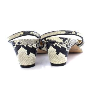 JIMMY CHOO KAIA ミュール パイソン型押し ポインテッドトゥ  37 
 24.0cm ベージュ ブラック