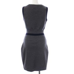 CHANEL ココボタン ニットワンピース 38 グレー