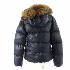 DUVETICA ダウンジャケット フード ファー 42 ネイビー