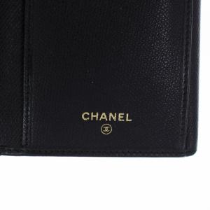 CHANEL 10番台 長財布 小銭入れ 二つ折り キャビアスキンレザー ココボタン 黒