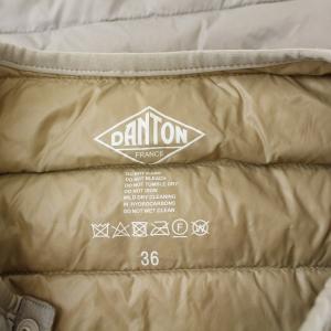 DANTON インナーダウンジャケット クルーネック ナイロン 36 S ベージュ JD-8748
