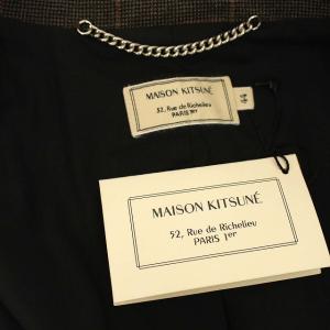 Maison Kitsuné スーツ セットアップ チェック テーラードジャケット タック パンツ 44 ブラウン