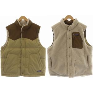 Reversible Bivy Down Vest ボア ハイネック L ベージュ ブラウン