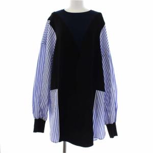 21AW ダブルサテンニット×SHIRT PULLOVER シャツ フェイクレイヤード 38