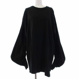 21SS コットンジャージ袖タックロンT カットソー 長袖 ブラック