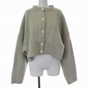 22SS ウールリブショート CARDIGAN 38 ライトグレー