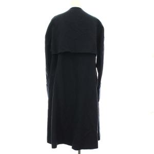 ENFOLD 18SS ノーカラーコート ロング コート コットン 38 ネイビー