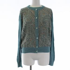 アンサンブル ニット ノースリーブ カーディガン S ブルー