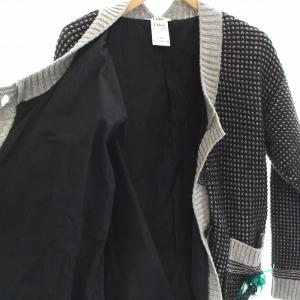 Chloe カーディガン ニット 帽子セット ブローチ 長袖 XS グレー 黒